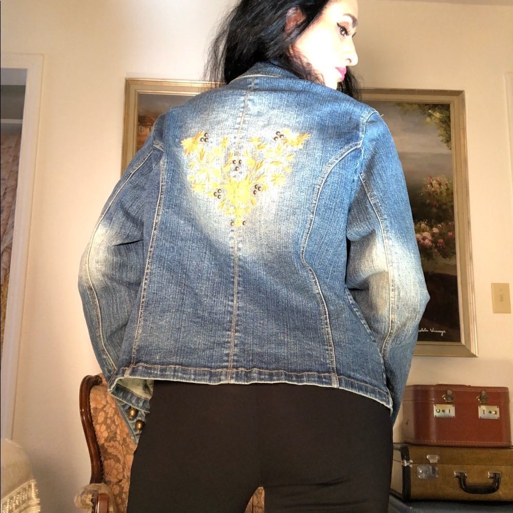 Faded Gloria denim embroidery jacket - Picture 4 of 8